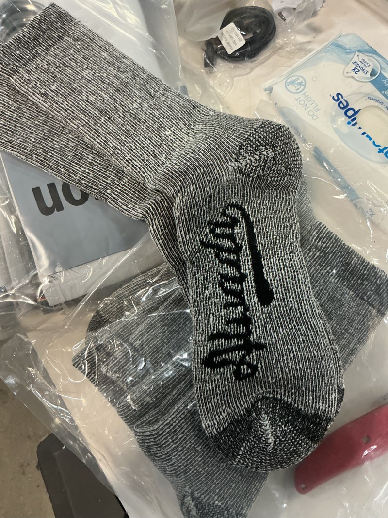 Condition photo showing As Is for merino wool hiking socks thermal warm crew winter boot sock for men women 3 p