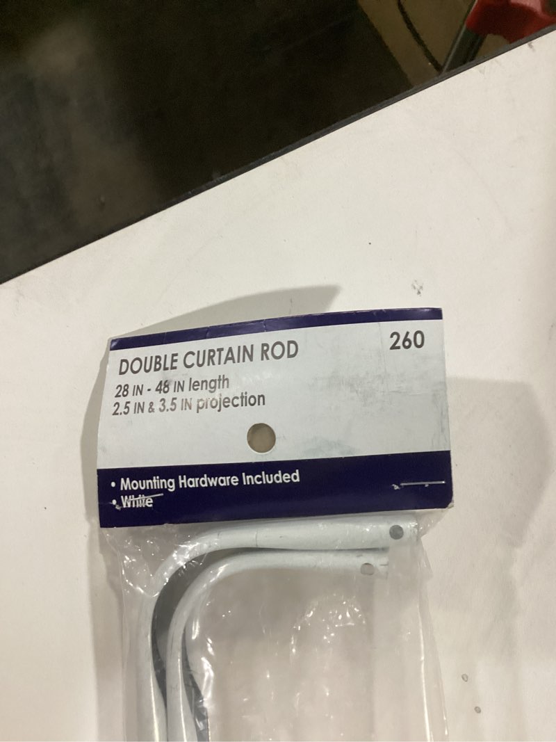 Condition photo showing New/Like New for Fantasia 28-48 Inch Adjustable Width Double Curtain Rod for windows with Brackets & Hardware - Easy to Install