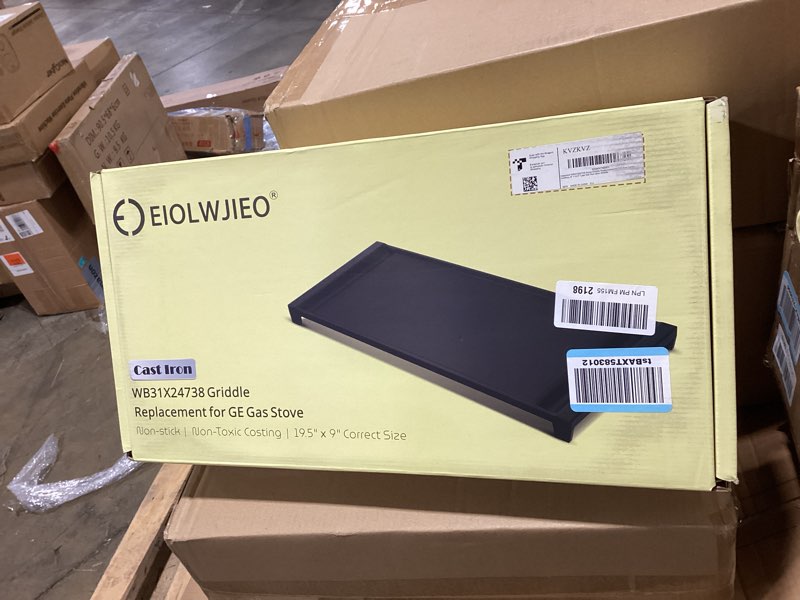 Condition photo showing Good Condition for upgraded wb31x24738 cast iron griddle replacement for ge appliance stove range cooktop, nitrided non-stick coating, wb31x49806 gas stove top center part for ge, 19.5"×9" integrated griddle plate