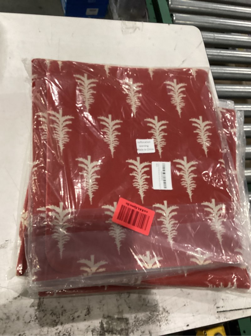Condition photo showing New/Like New for red christmas kitchen mats set of 2 cream xmas tree print winter holiday kitchen rugs for floor home decor low-profile mats,17x29 and 17x47 inch red christmas tree