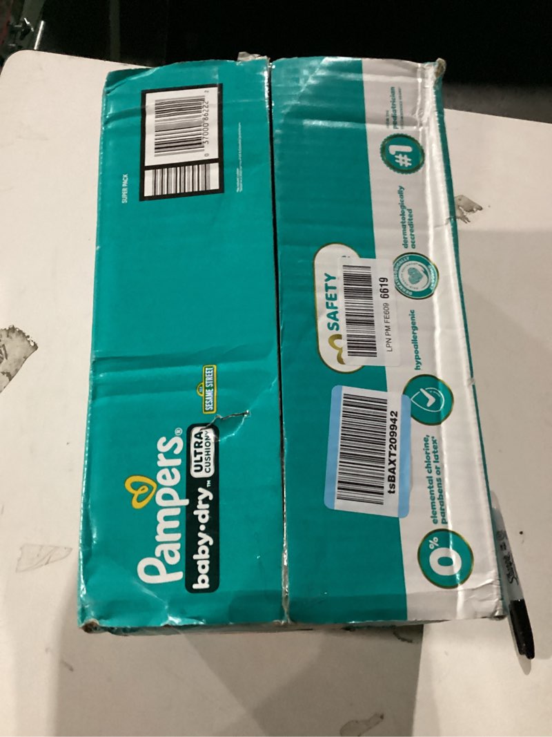 Condition photo showing New/Like New for Pampers Diapers - Baby Dry - Size 2, 112 Count, Absorbent Disposable Infant Diaper (Packaging May Vary) Size 2 112