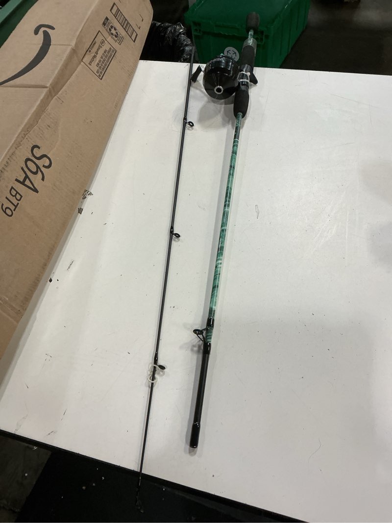 Condition photo showing As Is for shakespeare reverb spincast reel and fishing rod combo old model mossy oak kit