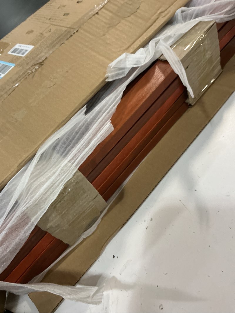 Condition photo showing New/Like New for urnporium freestanding wooden dog gate foldable indoor pet gate no drill expandable barrier for doorways stairs hallways portable wood fence for small dogs & puppies (brown pet gate, 5 panel 24" tall) 5 panel 24" tall brown pet gate