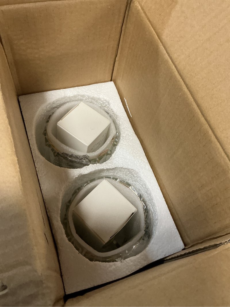 Condition photo showing New/Like New for kartoosh hardwired crystal wall sconces set of 2 | 20.1 inch brass wall lights dimmable 3000k warm white wall lamps for hallway, bathroom, living room, bedroom brass 20.1 in cylindrical crystal lampshade