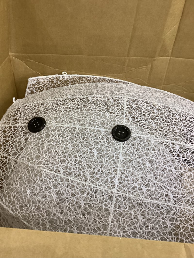 Condition photo showing As Is for Alpine Corporation 74" (Over 6 Feet Tall) Outdoor Mesh Snowman Yard Decor with Red Birds and 100 Cool White LED Lights, Christmas Holiday Lighted Sculpture 74" H - W/ Leds
