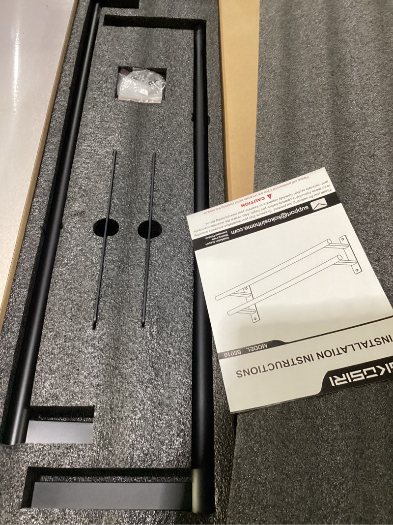 Condition photo showing New/Like New for KOKOSIRI 16 Inch Double Towel Bar Bath Towel Racks Bathroom Towel Holder Towel Storage Towel Shelf Wall Mounted Stainless Steel Matte Black B5010BK-L16 Matte Black 16-Inch