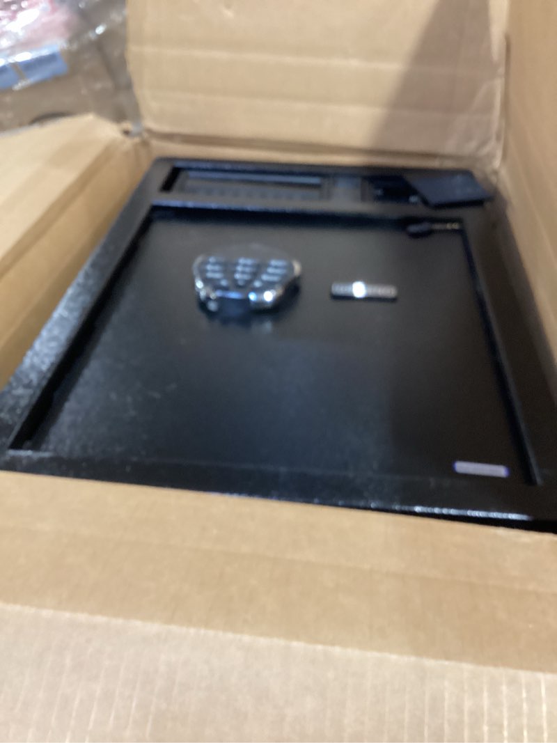 Condition photo showing Good Condition for Sliding-Away Drawer Safe with LCD Display of Temp,Humidity,Time,Home Security Electronic for Money Cash Valuables,Keypad Large Lock Box Cabinet Safes (Double Layered Safe)