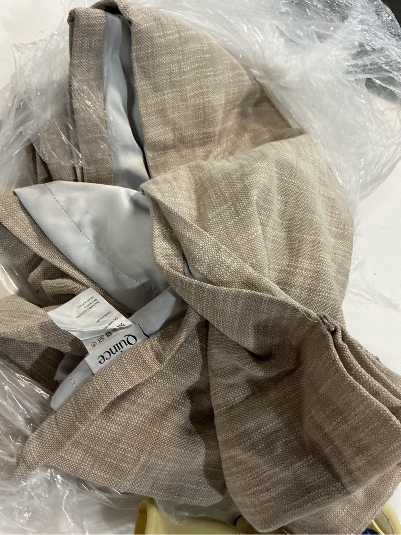 Condition photo showing As Is for textured cotton room darkening curtain single panel 48”x84” 