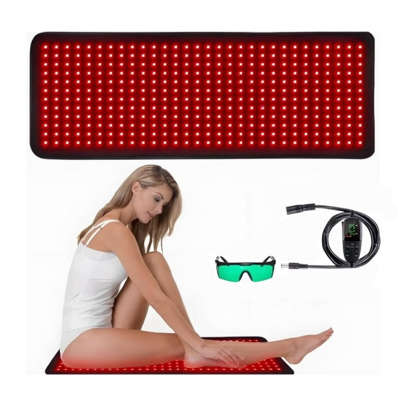 red light therapy pad infrared led full body mat device back muscle pain relief, body pain relief, muscle repair