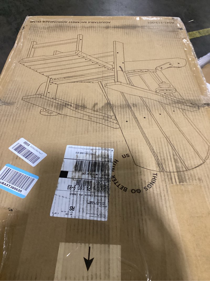 Condition photo showing Good Condition for thoeoe folding adjustable adirondack chairs with ottoman & 1 cup holders, hdep multifunctional adirondack chair with footrest,grey grey 1 pack