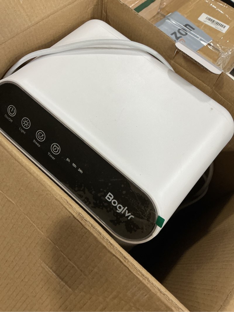 Condition photo showing Good Condition for Dehumidifier for Home, 85 OZ Water Tank, (800sq.ft) Small Dehumidifiers for Bathroom Bedroom Basement with Drain Hose, Auto Shut Off, 3 Gear Timer, Sleep Mode, 7 Colors LED Light