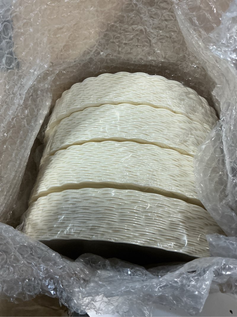Condition photo showing New/Like New for u-qe 100 count 9 inch ivory plastic plates for party - scalloped disposable dinner plates - premium hard fancy disposable heavy duty party supplies for birthdays, celebrations, weddings and events ivory 9 inch,100 pack
