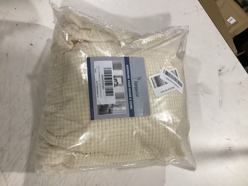 Condition photo showing As Is for turquoize wingback chair covers 2 piece wing chair slipcover stretch slipcovers for wingback chairs spandex jacquard fabric with elastic bottom non-slip furniture cover, cream wing chair cream