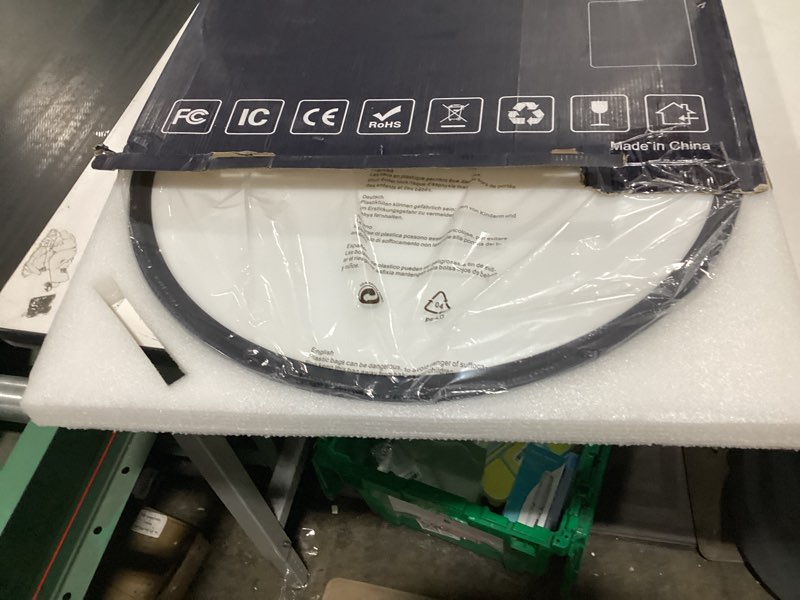 Condition photo showing New/Like New for 24 inch flush mount ceiling light, 48w dimmable led fixture 4800lm, 3000k/4500k/6000k adjustable, round ceiling lamp for bedroom, kitchen, living room, dining room, bathroom, black 24 inch black