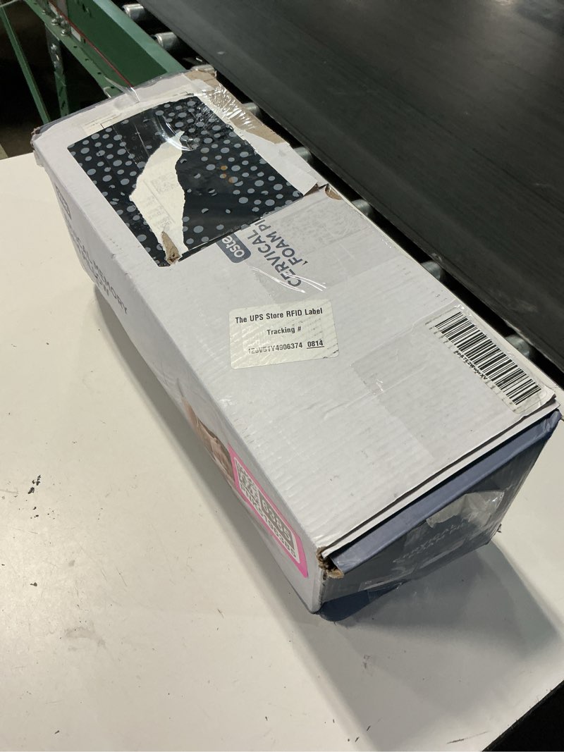Condition photo showing New/Like New for osteo cervical pillow for neck pain relief, hollow design odorless memory foam pillows with cooling case, adjustable orthopedic bed pillow for sleeping, support for side back sleepers queen(25.5*16.5*5.2/4.1 inches) dark grey