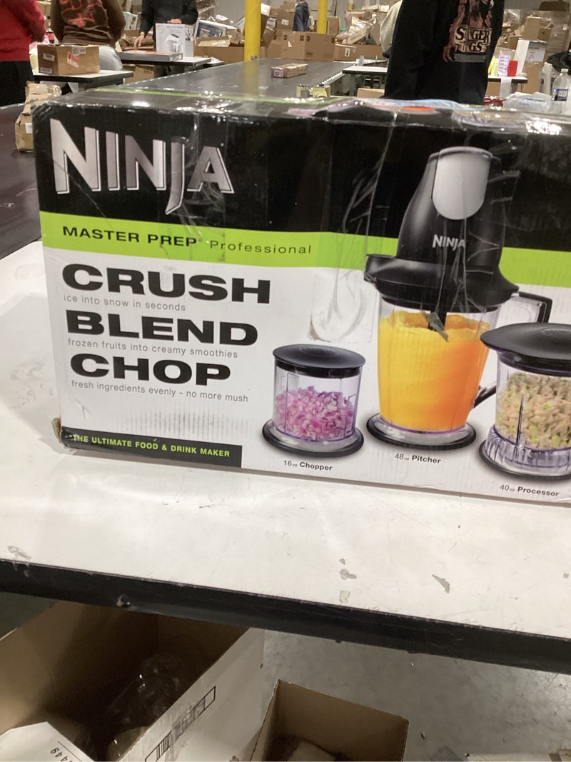 Condition photo showing Good Condition for Ninja QB1004 Blender/Food Processor with 450-Watt Base, 48oz Pitcher, 16oz Chopper Bowl, and 40oz Processor Bowl for Shakes, Smoothies, and Meal Prep,Black Black 48 Ounces
