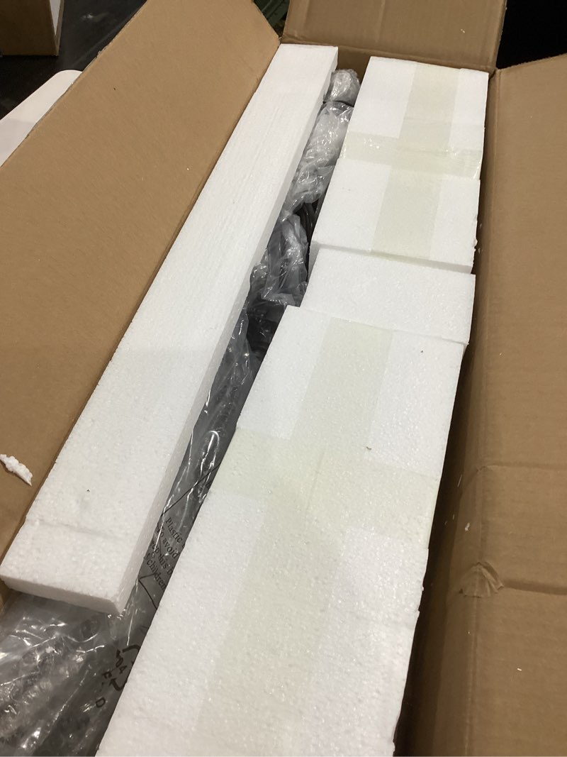 Condition photo showing Good Condition for Black Pendant Light Fixtures with Clear Glass, 4-Lights Adjustable Height Hanging Ceiling Lights, Kitchen Island Lighting for Living Room Office Bar Farmhouse 4-Light Black