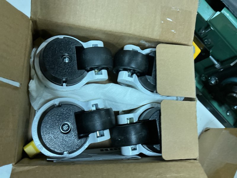 Condition photo showing As Is for holkie leveling casters with ratchet handle design - total capacity 2200 lbs - heavy duty industrial casters set of 4 with adjustable leveling pads (td60) 4pcs td60 - 2200 lbs total capacity