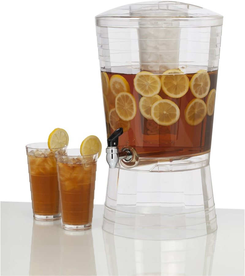 creativeware creativware 3-gallon mosaic beverage dispenser, clear