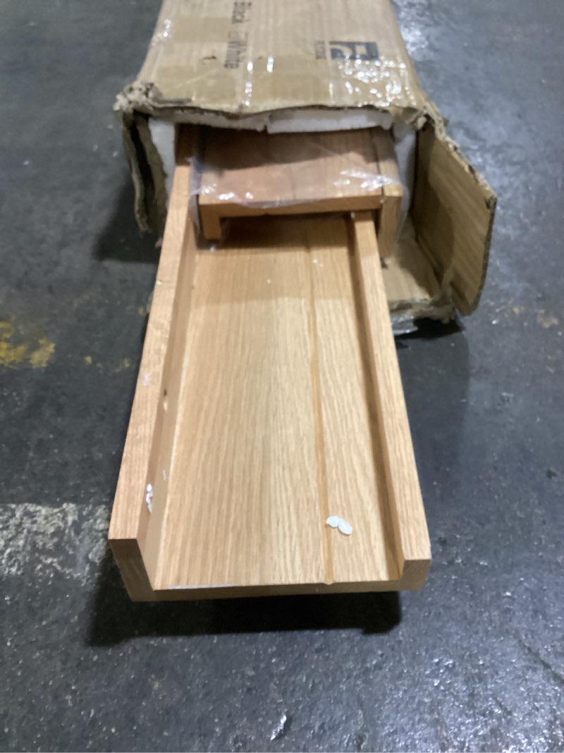 Condition photo showing Good Condition for flyjoe 24 inch long floating shelves for wall set of 1, 12" d wood grain bathroom shelves with invisible brackets, easy install engineered wood storage shelves for kitchen, living room, bedroom oak 24"wx12"dx2"h, 1p