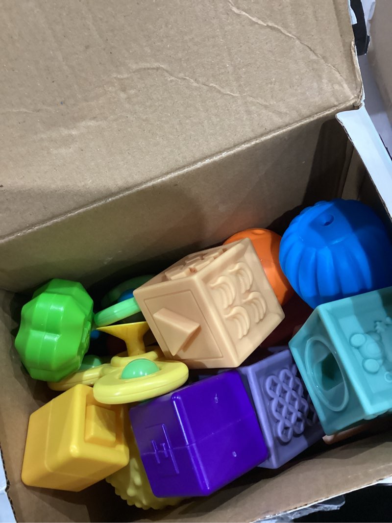 Condition photo showing Good Condition for Montessori Toys for Babies 0-3-6-12 Months, 6 in 1 Baby Toys 4 5 6 7 8 9 Month Old, Baby Blocks Stacking Toys, Infant Baby Sensory Development Learning Toys Gifts for 1 2 3 Year Old Boys Girls