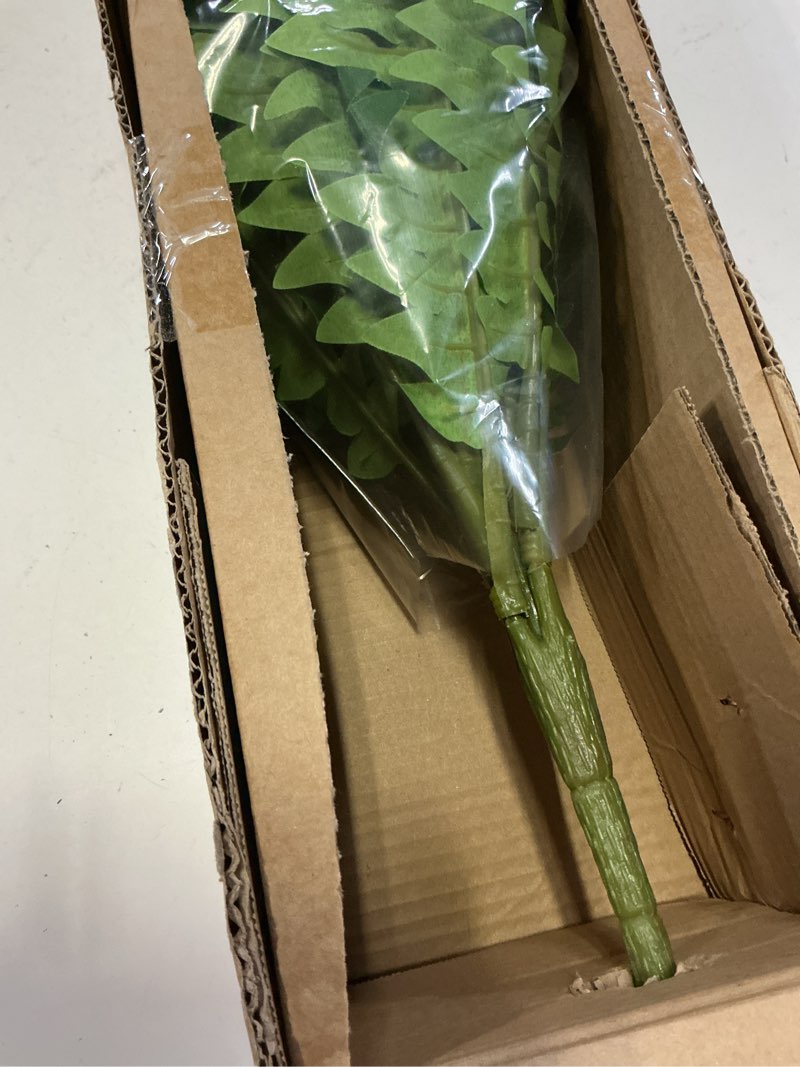 Condition photo showing New/Like New for single silky artificial boston fern bush, 49inch large artificial ferns for outdoors, large faux ferns artificial plants,suitable for decorating office, living room faux greenery,95branches