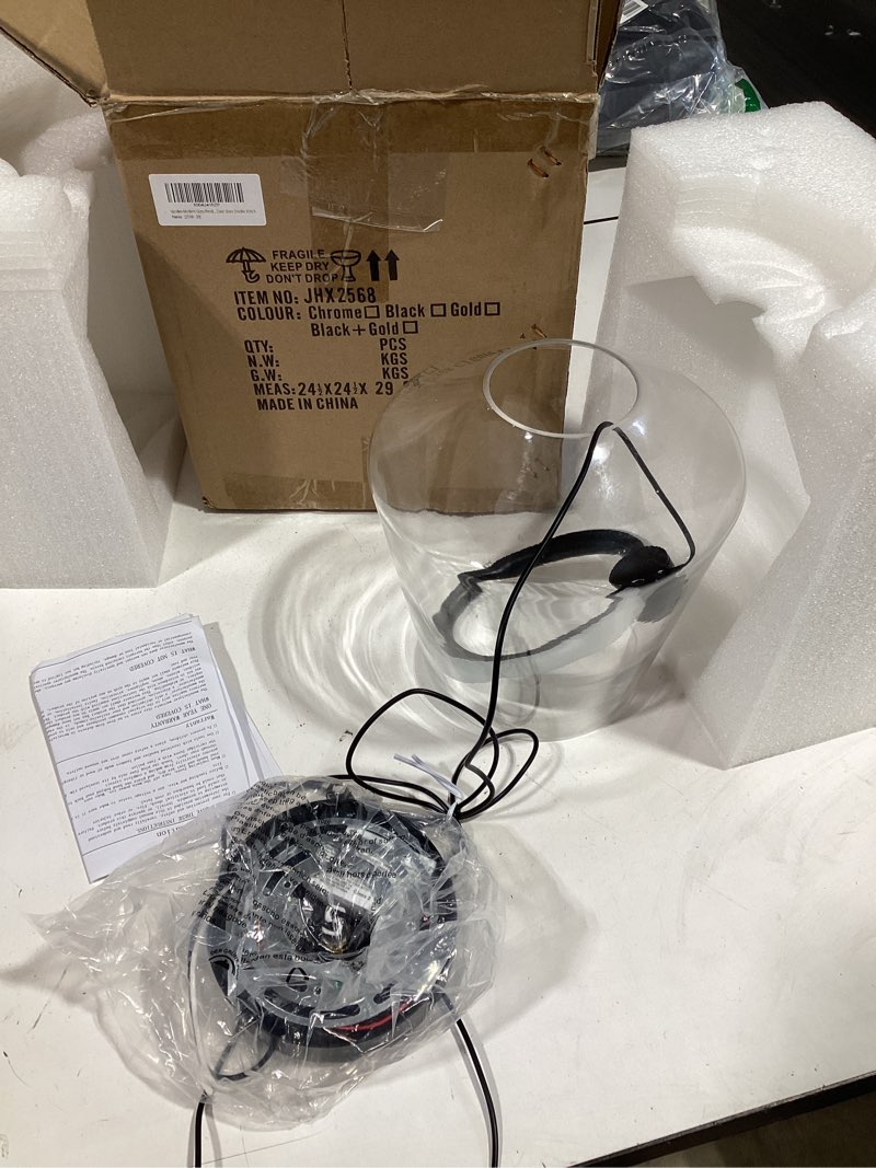 Condition photo showing New/Like New for modern glass pendant lighting for kitchen island 1 pack, black led pendant light fixtures 3000k, dimmable, adjustable hanging ceiling light, angled clear glass shades 8 inch, etl certified black 8"l-1 pack