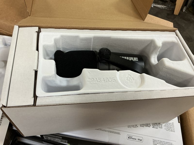 Condition photo showing Good Condition for shure mv7+ podcast dynamic microphone with stand – obs certified, enhanced audio, led panel, usb-c & xlr outputs, auto level mode, digital pop filter – for podcasting, streaming, and recording, black