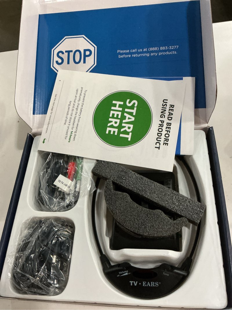 Condition photo showing New/Like New for TV Ears Original Wireless Headsets System, TV Hearing Aid Devices works best with Analog TV's, Hearing Assistance, TV Listening Headphones for Seniors and Hard of Hearing. Voice Clarifying, Doctor Recommended - 11641, Black