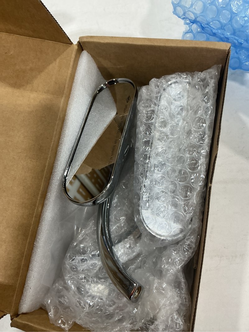 Condition photo showing Good Condition for chrome oval shape motorcycle mirrors,upgrade rearview motorcycle mirrors compatible with harley road king softail street glide electra dyna and more