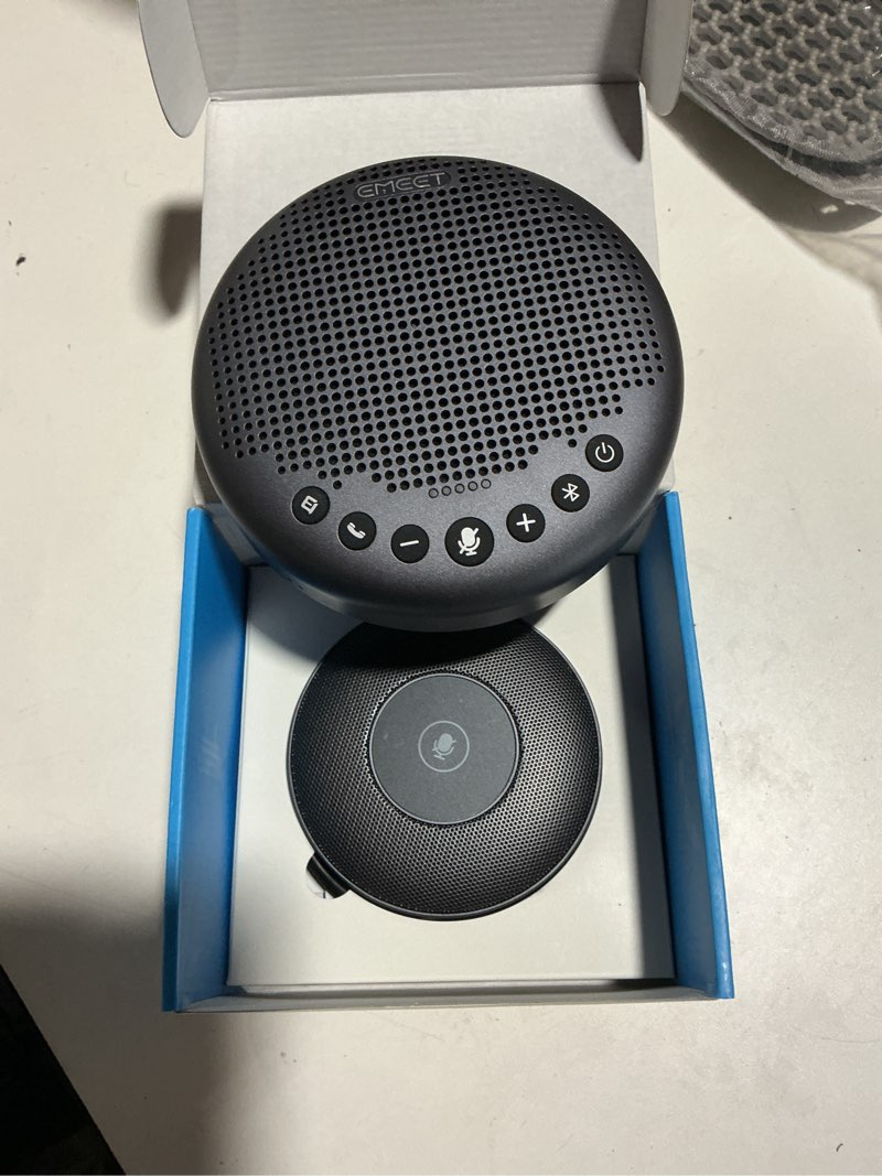 Condition photo showing Good Condition for emeet conference speaker and microphone w/8+1 mics, 360° voice pickup, noise reduce, bluetooth/usb/dongle speakerphone for 14 people w/daisy chain for 25, compatible w/leading platforms, 2025 version luna plus kit for 14