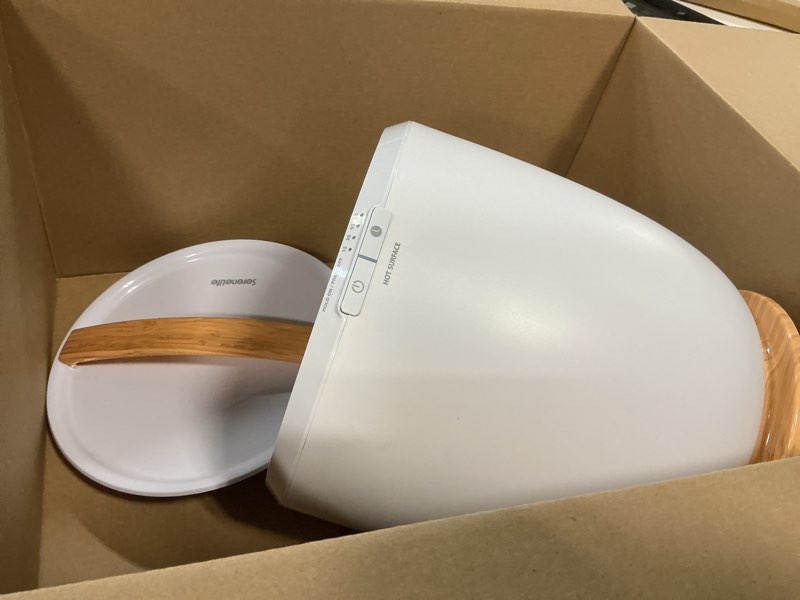 Condition photo showing As Is for SereneLife Counter Towel Warmer Bucket - with Customized Fragrance for Spa and Bathroom, Luxury Towel Heater, Auto Shut Off, Fits 1 Large Towel, Blanket, Bathrobe, PJs (Natural)