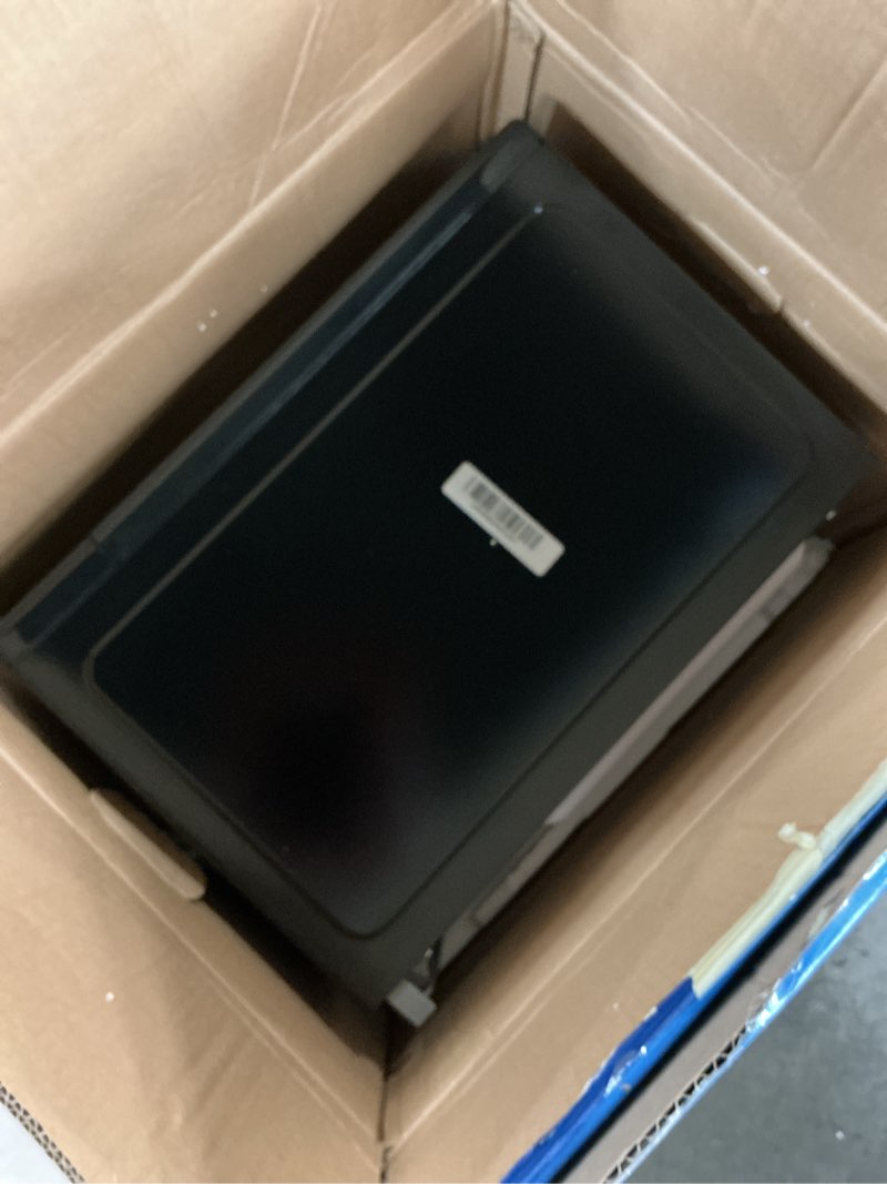 Condition photo showing As Is for BLACK+DECKER EM031MB11 Digital Microwave Oven with Turntable Push-Button Door, Child Safety Lock, 1000W, 1.1cu.ft, Black & Stainless Steel, 1.1 Cu.ft