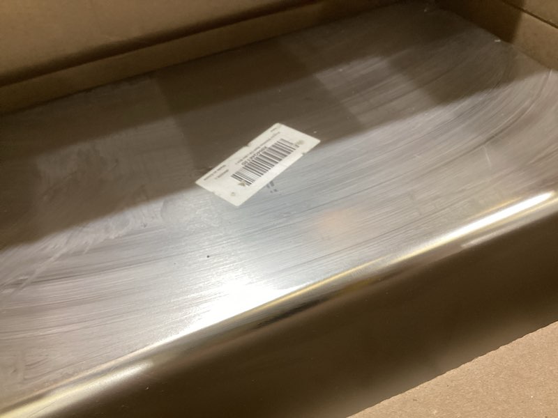 Condition photo showing As Is for kirecoo stainless steel cat litter box, large metal high sided cat pan box, indoor litter tray, non stick, no smell, easy to clean, pet toilet supplies for cats 19.5*13.6*5.96