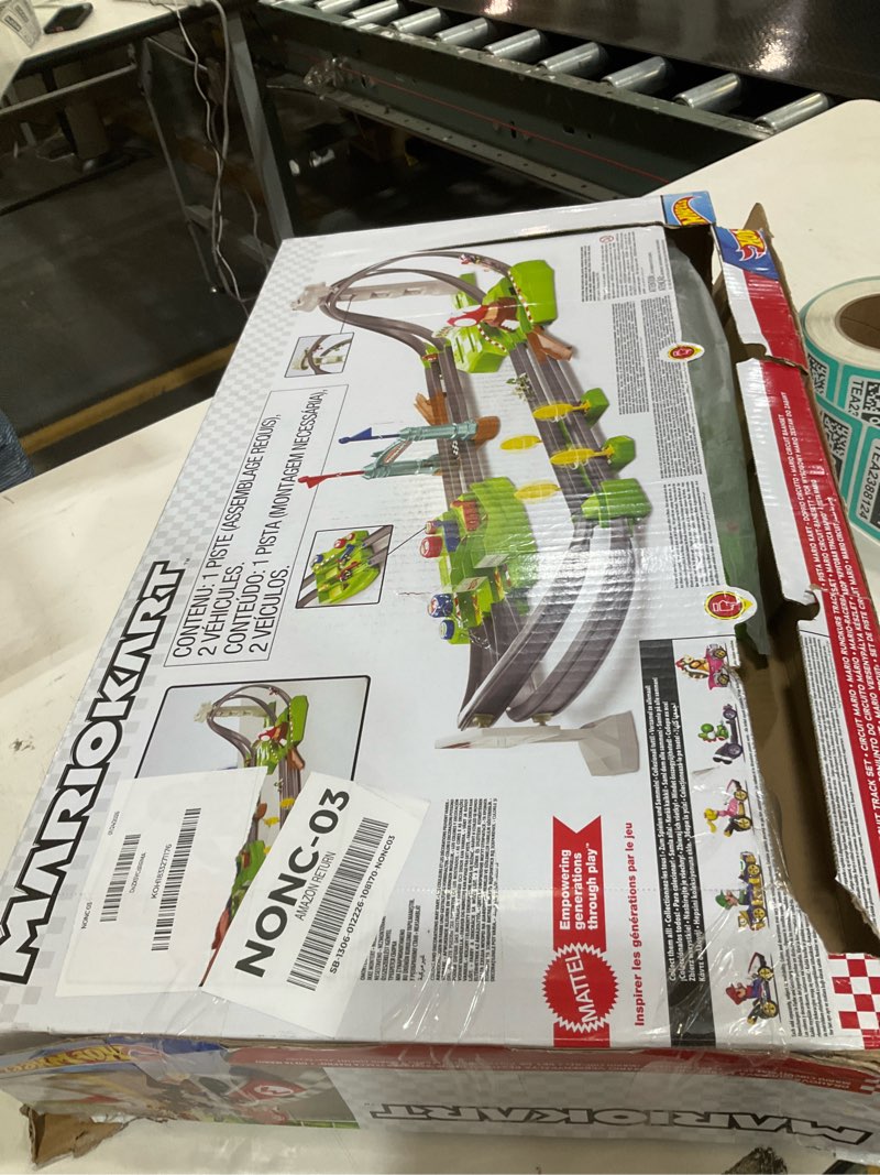 Condition photo showing As Is for Hot Wheels Mario Kart Circuit Track Set & 2 Toy Vehicles, Racing Playset Includes Booster, Plus Mario & Yoshi Karts (Amazon Exclusive) Mario Kart Track Set