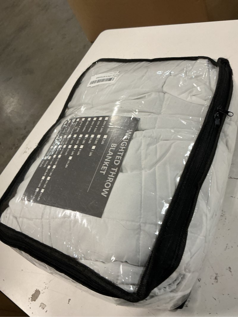 Condition photo showing As Is for yescool Weighted Blanket for Adults (25 lbs, 60" x 80", White) Cooling Heavy Blanket for Sleeping Perfect for 240-260 lbs, Queen Size Breathable Blanket with Premium Glass Bead, Machine Washable White 60X80-25 lbs