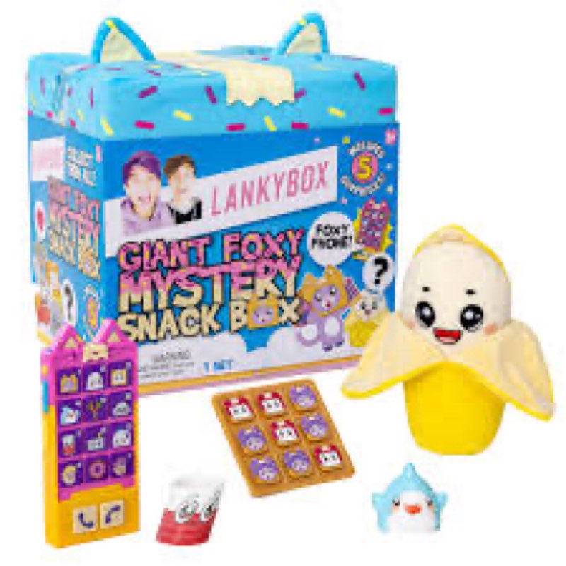 lankybox giant foxy surprise snack box, youtube gaming channel, mystery surprise giant blind box, 5 