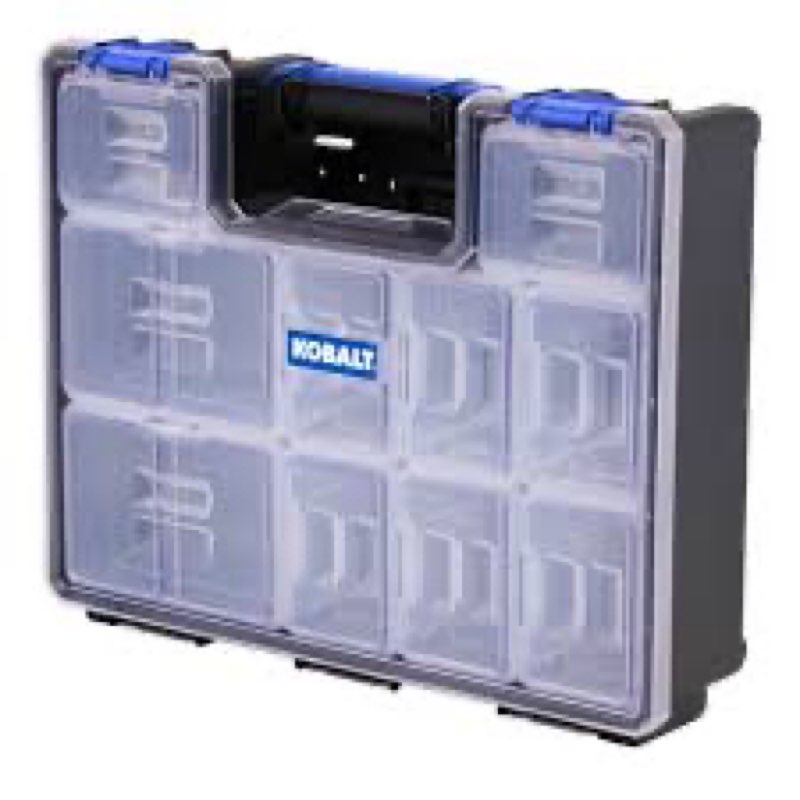 kobalt 10-compartment large plastic small parts organizer