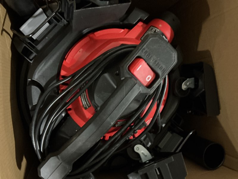 Condition photo showing As Is for craftsman detachable blower 12-gallon 6 hp corded wet/dry shop vacuum with accessories included