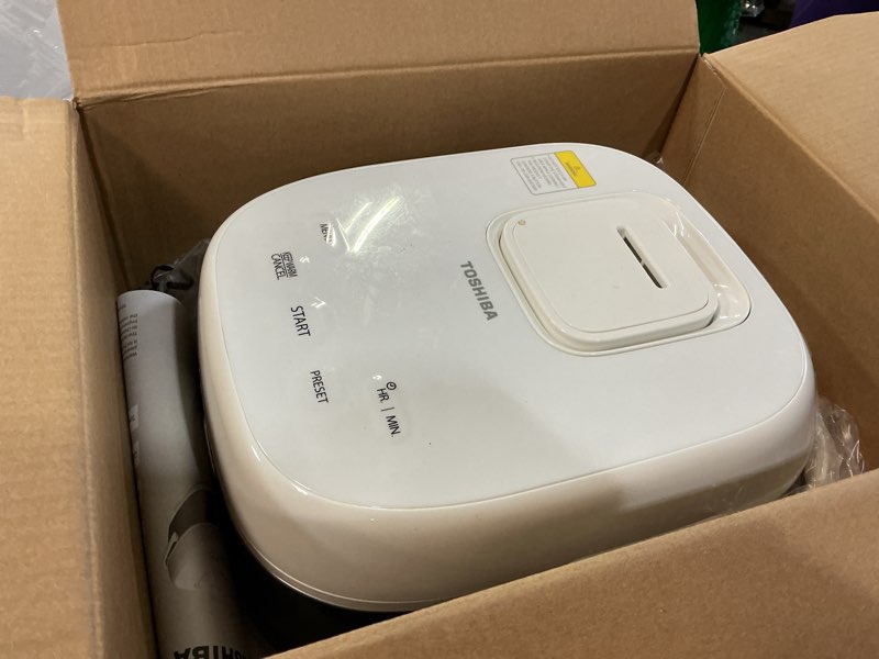 Condition photo showing As Is for TOSHIBA Induction Heating Rice Cooker - Low Carb, Low Sugar, Digital Steamer, 5.5 Cups (Uncooked), 8 Cooking Functions, 24H Timer & Auto Keep Warm, Silvery white