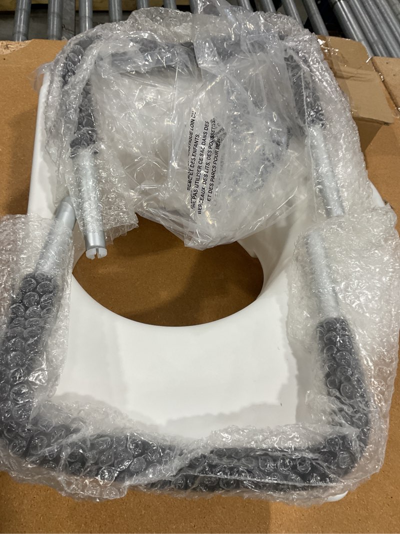 Condition photo showing New/Like New for drive medical 2-in-1 raised toilet seat with removable padded arms - elevated bathroom safety support - secure locking attachment - easy height assistance - durable construction, standard toilets