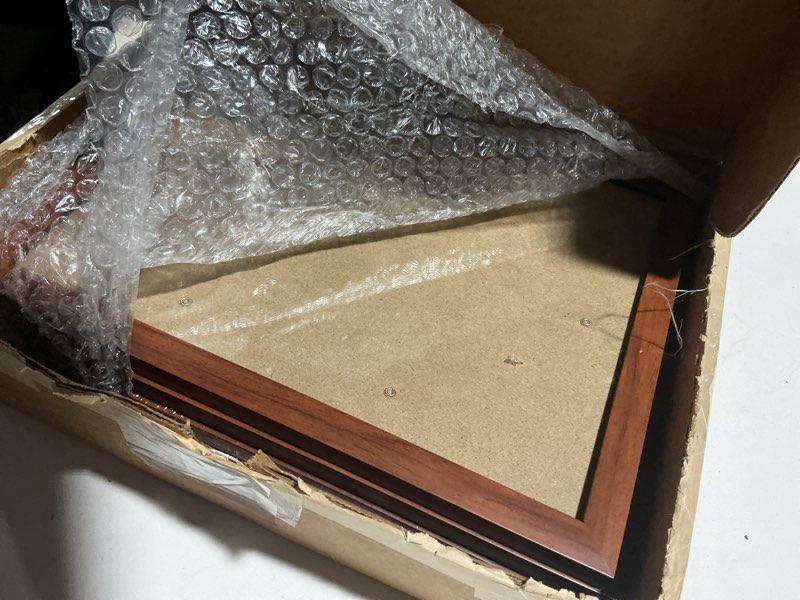 Condition photo showing Good Condition for upsimples Certificate Frame with High Definition Glass, 8.5 by 11 Picture Diploma Document Frames for Wall and Tabletop, Mahogany 5 Pack Mahogany 8.5x11