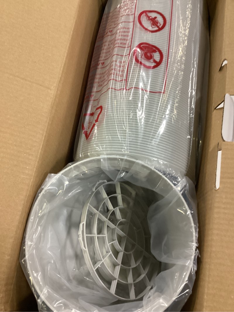 Condition photo showing New/Like New for portable air conditioner window vent kit, adjustable window seal with 5.9 inch diameter, 59 inch length exhaust hose for a/c unit universal for sliding horizontal or vertical window 5.9" diameter kit & exhaust hose 59" length