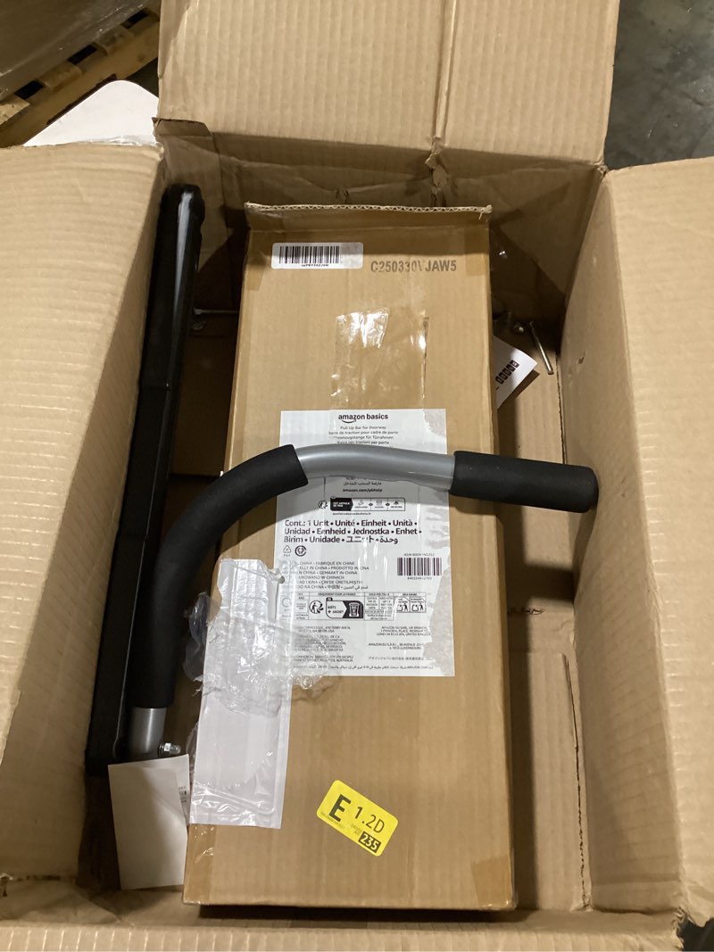 Condition photo showing Good Condition for Amazon Basics Multi-Grip Doorway Pull Up Bar, 440 lbs Capacity, Silver