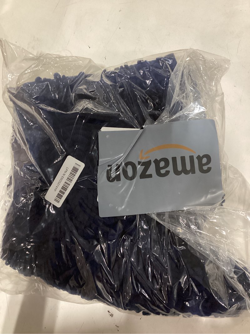 Condition photo showing As Is for ilango bathroom rugs navy blue 36x24,extra soft absorbent chenille bath rugs,thick non-slip shaggy bath mat,machine washable quick dry bath mats for bathroom floor, tub, shower accessories navy blue 24''×36'' bathroom rug