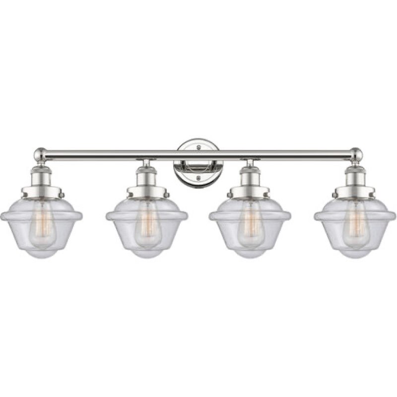 Oxford 4 Light 33.9.8x18.5 inch Polished Nickel Bath Vanity Light Wall Light in Seedy