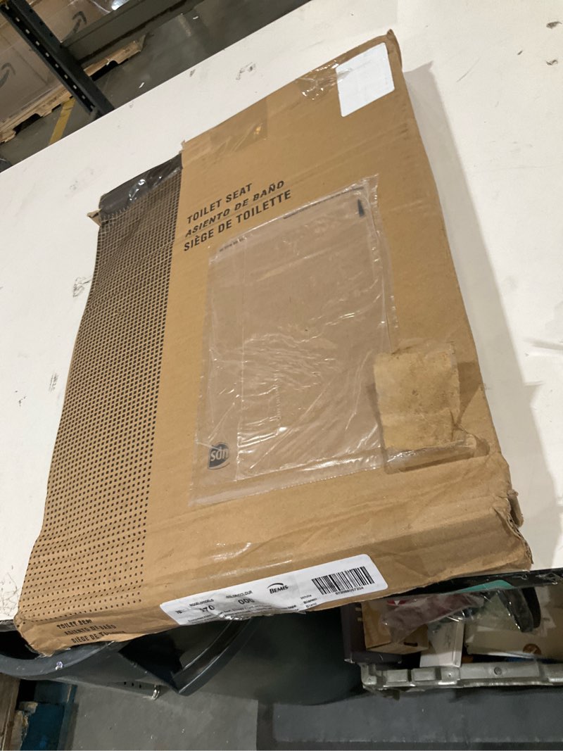 Condition photo showing As Is for bemis 170 000 toilet seat, elongated, plastic, white