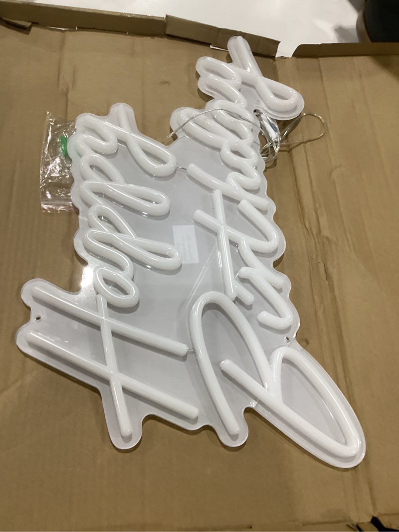 Condition photo showing Good Condition for happy birthday neon sign, 22.4\"x13.8\" happy birthday sign for birthday party decor, happy birthday light up led signs for backdrop, neon birthday sign for any ages bday celebration, warm white divatla, not tested