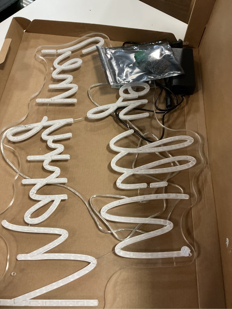 Condition photo showing As Is for Will You Marry Me Neon Sign -Size:23inch-Custom Large Neon Sign Led Light Wedding Party Decor Wedding Backdrop Wall Decor wedding Gift for Her Neon Art.-Cool White 23inches Cool White-will You Marry Me?