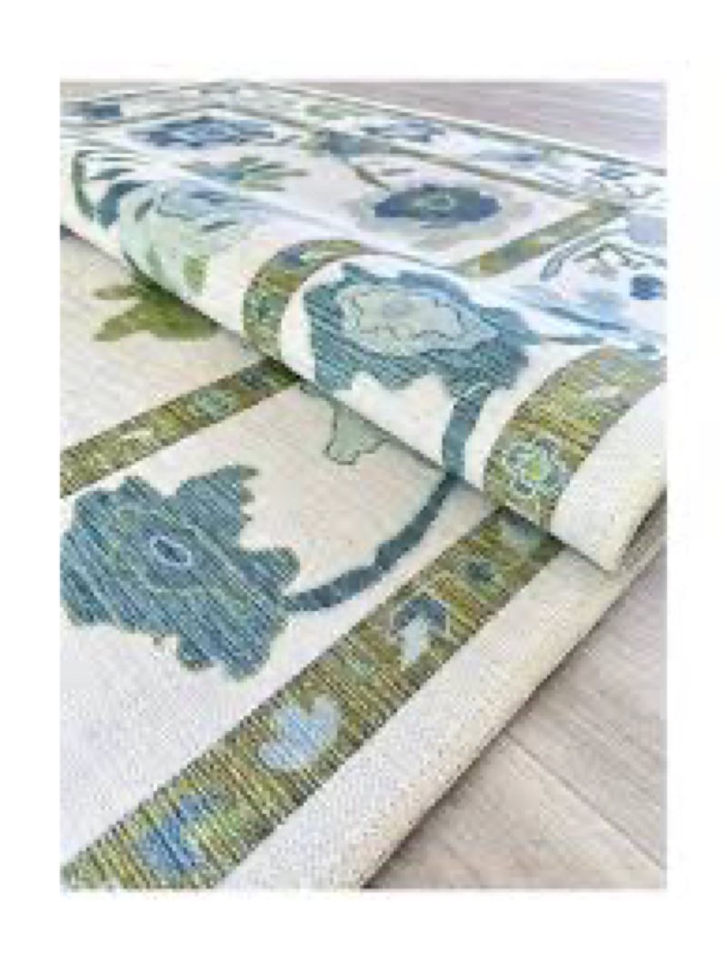 (Similar 5x7 )Alienore Green Blue Modern Oushak Rug